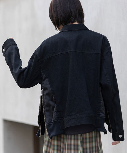 MUNICH(ミューニック) デニム×ナイロンツイルドッキングトラッカージャケット MN252B31