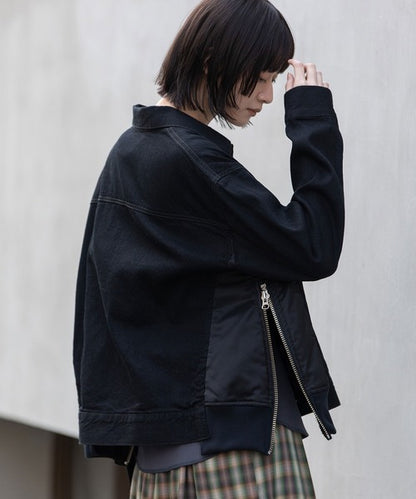 MUNICH(ミューニック) デニム×ナイロンツイルドッキングトラッカージャケット MN252B31