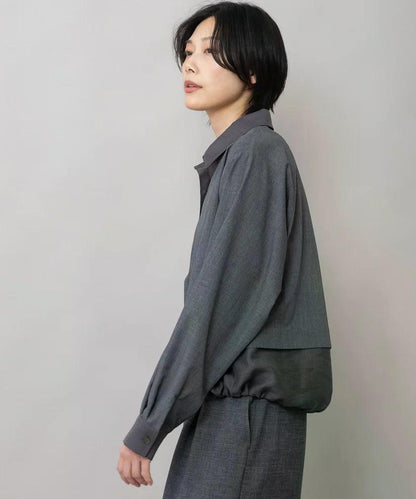 Munich(ミューニック) ブロード×シアーリネン レイヤードシャツ MN262T15
