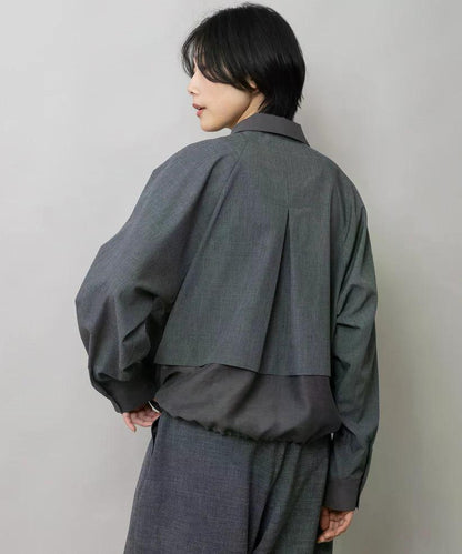 Munich(ミューニック) ブロード×シアーリネン レイヤードシャツ MN262T15