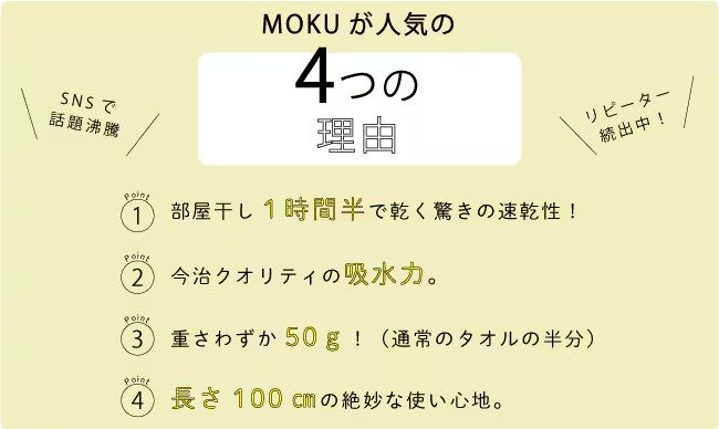 【2026/07/27ライブアイテム】kontex(コンテックス) MOKU LIGHT TOWEL(モク ライト タオル) Mサイズ