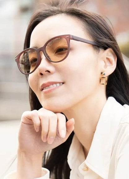 LE FOON(ルフォーン) Cat Eye sunglasses UVカット 男女兼用 大人の偏光調光サングラス AS307-3W