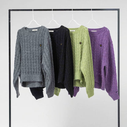 BLANC basque(ブランバスク) クラッシュモヘア混透かしニット BB55-713