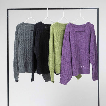 BLANC basque(ブランバスク) クラッシュモヘア混透かしニット BB55-713