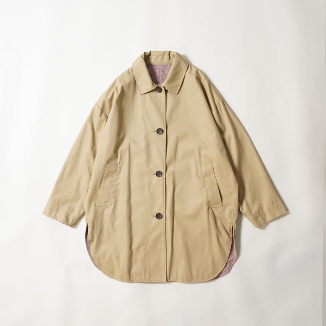 Munich (ミューニック)コットンツイル×リネンコットンチェックリバーシブルコート MN241C33